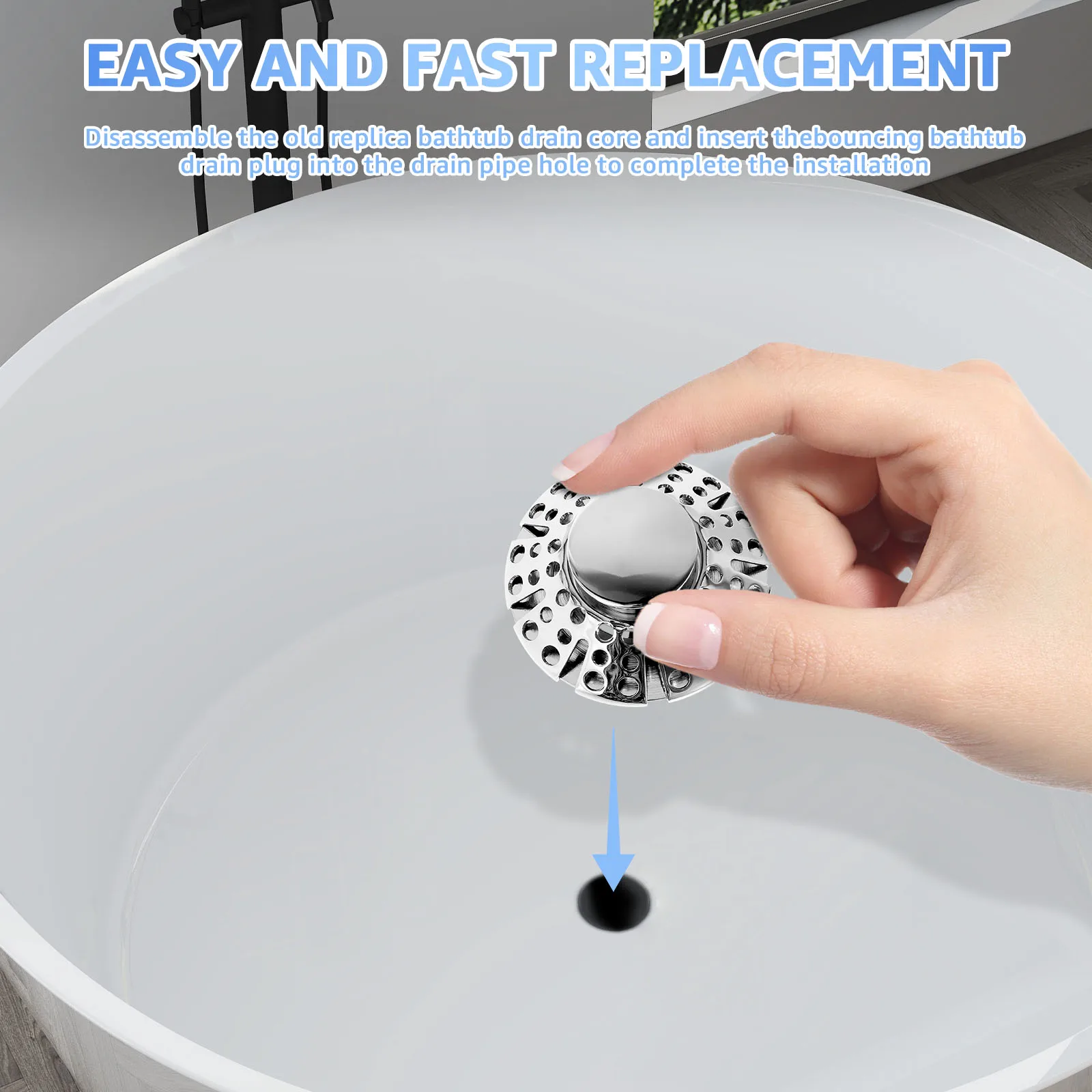 Bathtub Filter Sink 3 in 1 Leak-proof Pop Up Brass Sink Strainer Drain Basket Stopping Blockage Bouncing Core Stopper Bathroom