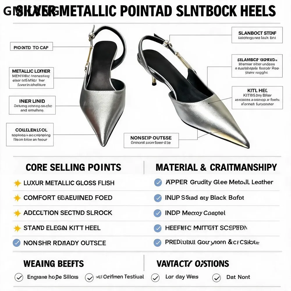 Women’s Pointed Toe Kitten Heel Slip On Shoes, Metal Studded Platform Loafers, Comfortable Low Heel Dress Shoes for Office