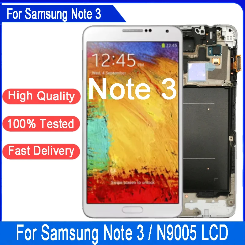 SUPER AMOLED 5,7-дюймовый ЖК-дисплей для SAMSUNG Note 3, сенсорный экран Note 3 N9005 N900 N900A N900 3G, замена ЖК-дигитайзера в сборе SUPER AMOLED 5,7-дюймовый ЖК-дисплей для SAMSUNG Note 3, сенсорный экран Note 3 N9005 N900 N900A N900 3G, замена ЖК-дигитайзера в сборе