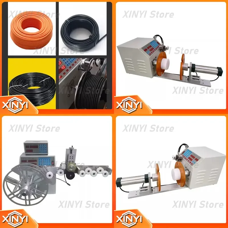 Industrial Electric Winding Machine for Power Cord and Data Cable Coiling Packaging with Memory Function and Automatic Meter