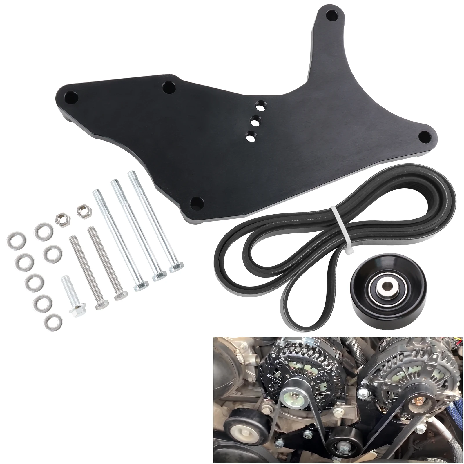 

LS Truck SUV Dual Alternator Bracket Kit for GM 4.8L 5.3L 6.0L 6.2L Vortec V8 Engine 1999-2013 for Chevy Tahoe Silverado for GMC