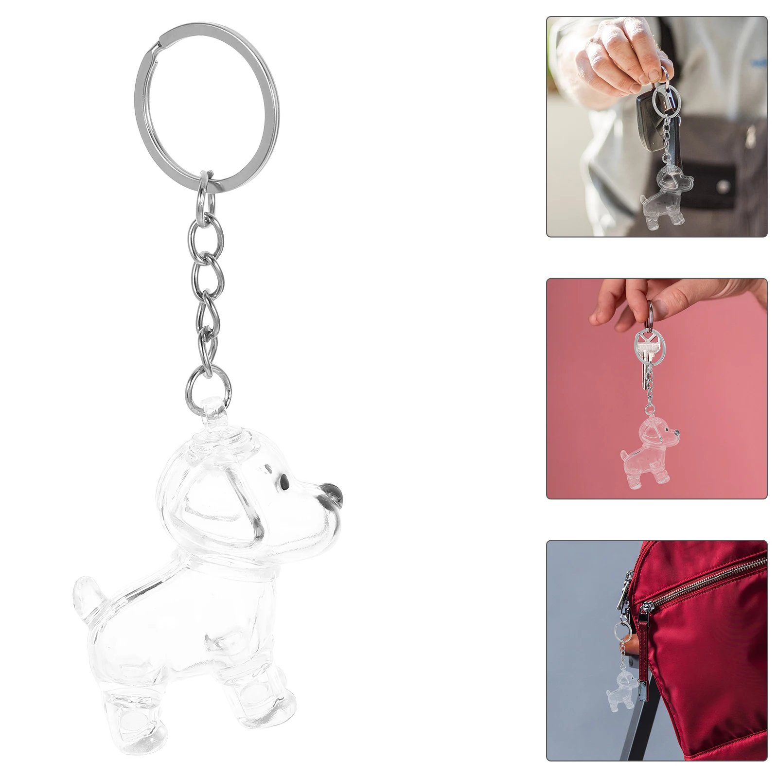 4pcs Hair Keepsake Transparent Capsule Keychain Dog Storage Container Dustproof Seal Portable Memorial Box For Pet Owners Dog