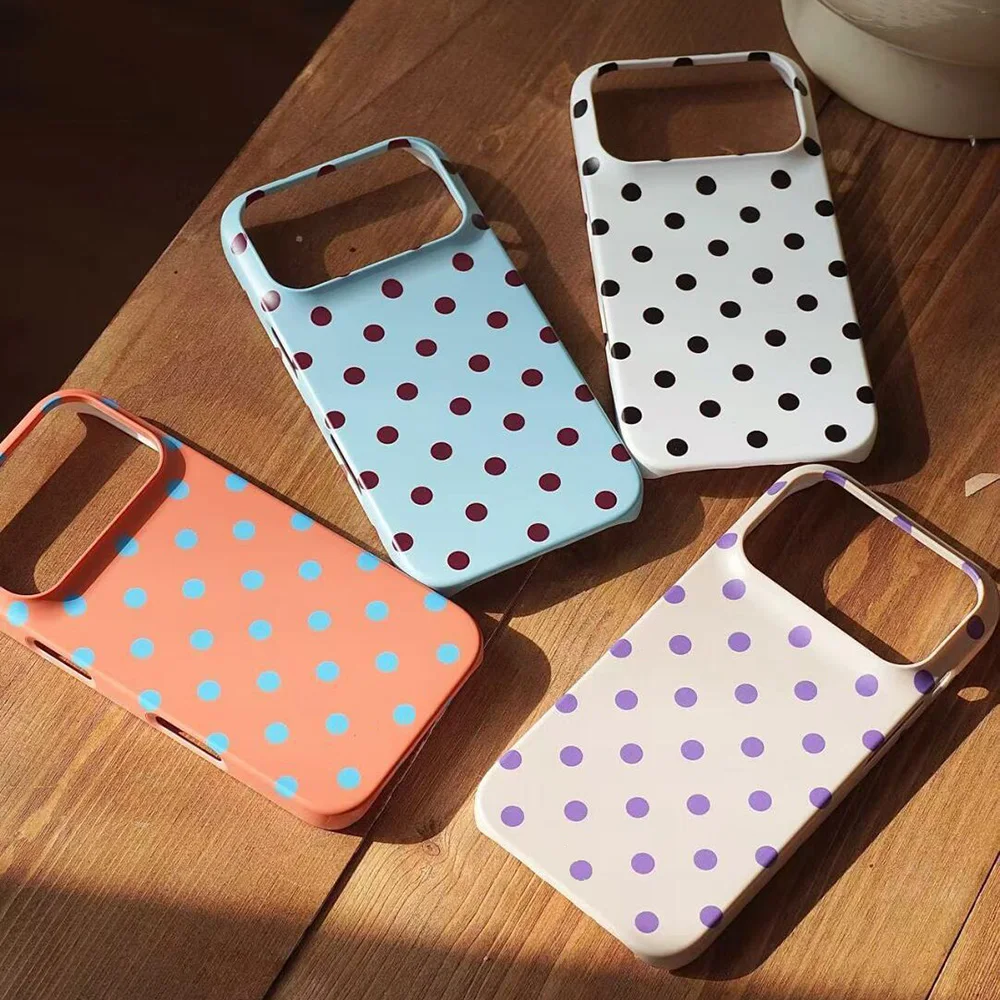 Kreative Mode Polka Dots Handyhülle für iPhone 17 16 15 14 13 12 11 Pro Max X XS XR XSMax 7 8 Plus Air Glossy Film Hard PC – Detail 3
