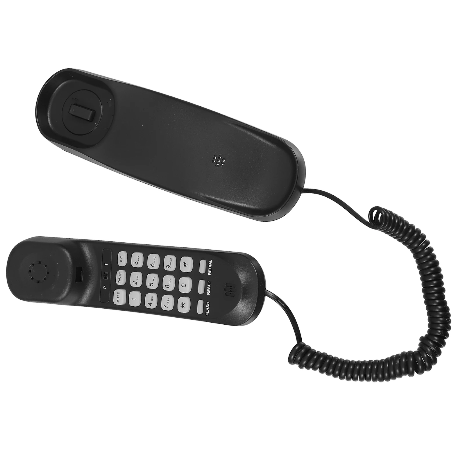 

Wall Telephone for Home Hotel Office Mountable Wall Telephone For Office Black Phone Clear Sound Multiple Lines Storage