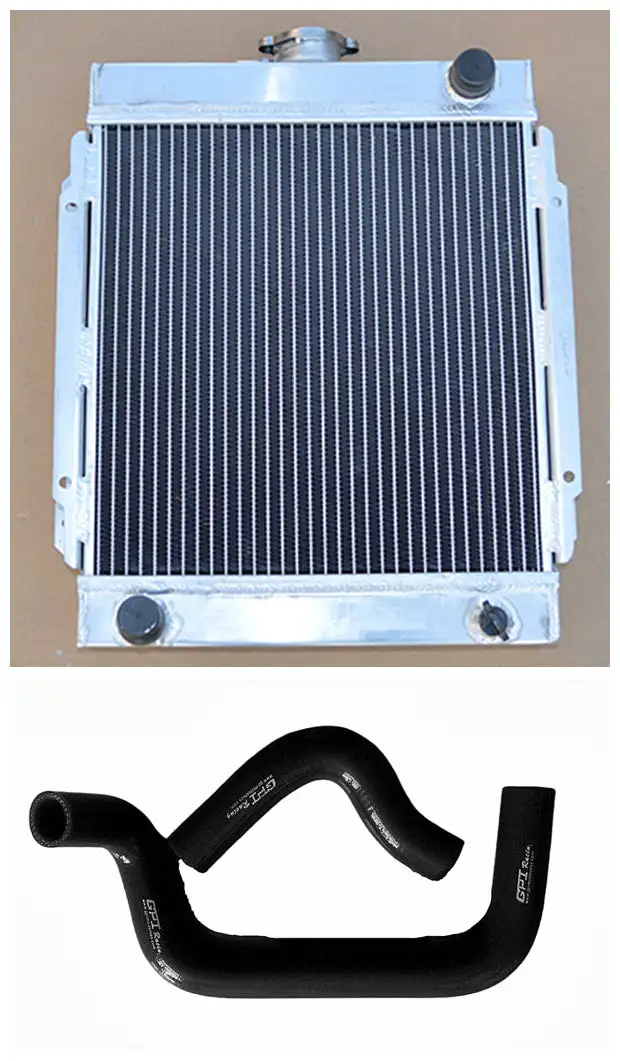 Aluminum Radiator+Silicone Hose for 1970-1976 Nissan Datsun B110 1200 120Y B210 1.2L A12 MT