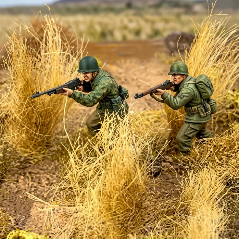 With Tweezers Miniature Static Grass Tufts Model, Realistic Grass Clusters, for Landscape Decor City Construction Diorama Supply