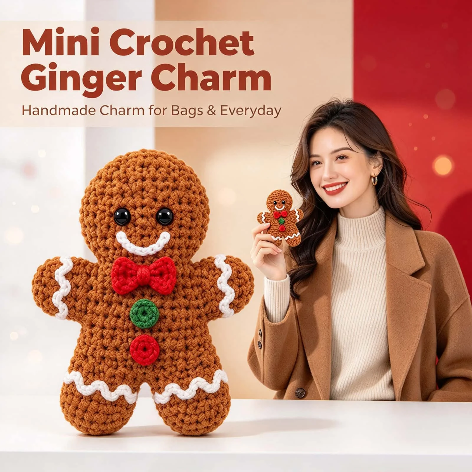 Mini Crocheted Yarn Toy Assorted Styles Plush Ornaments Handmade Figure Holiday Desktop Decor Party Favor Stress Relief Gift