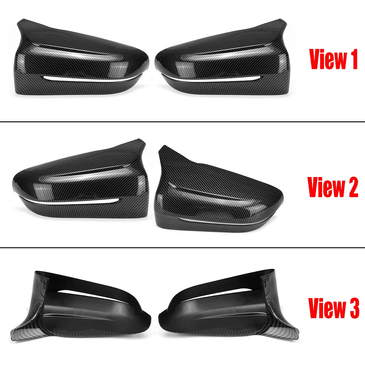 Pair Car Rearview Mirror Cover Wing Add-on Side Mirror Cap For BMW G20 G30 2019-2022