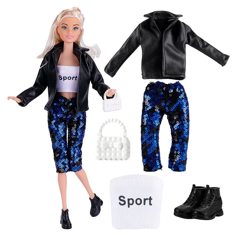 25 Style Doll Clothes Outfit Leather Dress Fashion Coat Sweater Shirt Casual Wear Party Costumes Doll Accessories For kid Toys