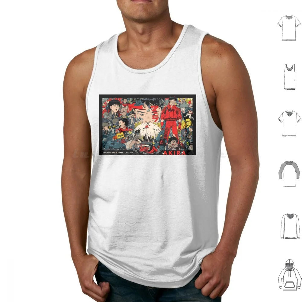

Neo Tokyo Is About To Explode Майки Жилет без рукавов Акира Аниме Япония Tetsuo Katsuhiro Otomo Ретро Neo Tokyo Post