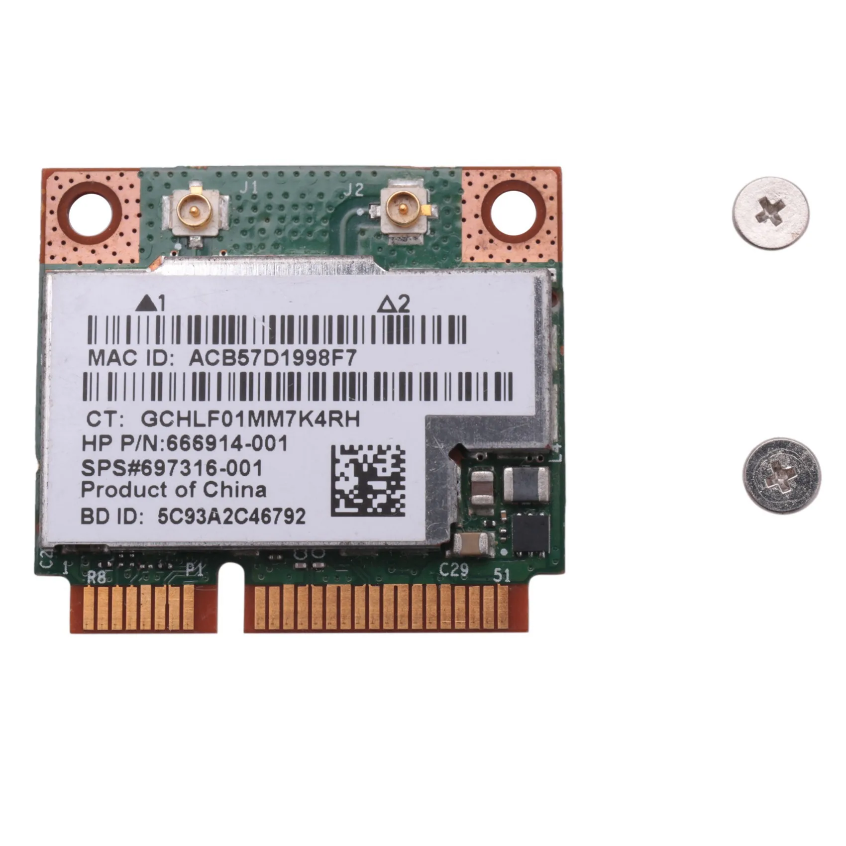 Cartão sem fio WiFi de banda dupla, Bluetooth 4.0, meio MINI PCI-E Notebook, Wlan 2.4Ghz 5GHz, 2X, 802.11A B G N, N 300Mbps