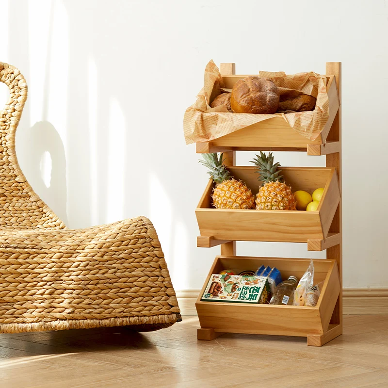 

Foldable Storage Organizer with Wheels, Rustic Wooden Storage Bins, Adjustable Home Pantry Shelving Kids Toy Fruit Basket Rack