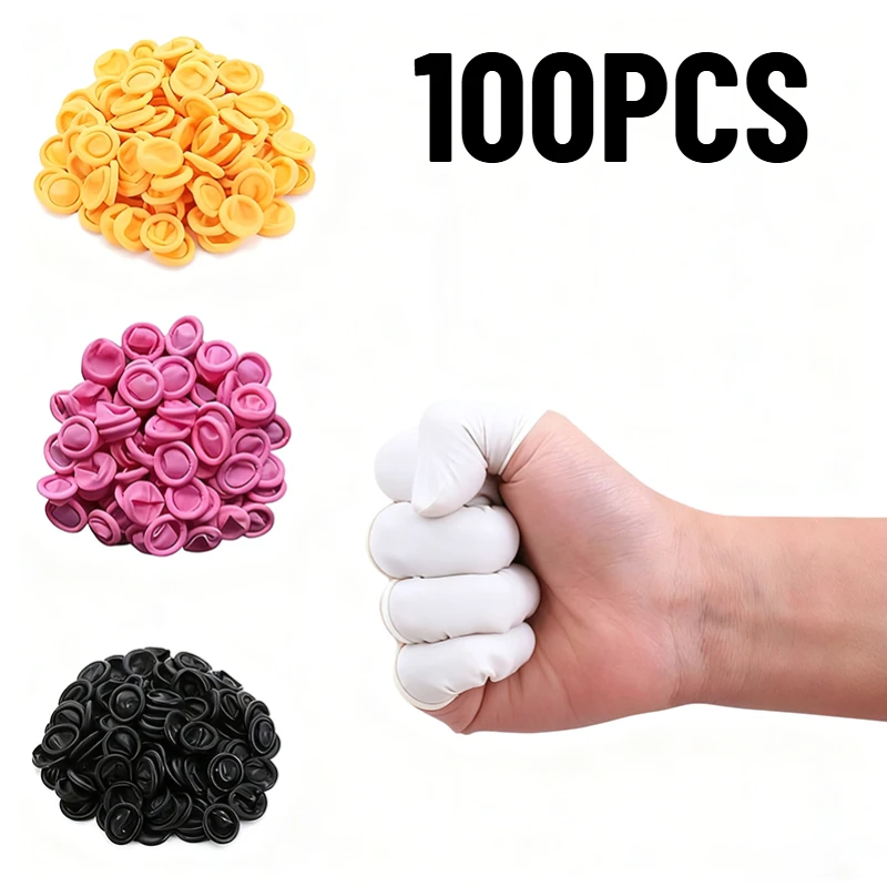 100PCS 일회용 손가락 커버 네 가지 색상 손가락 끝 청소 도구 미용 자수 다목적 내구성 손가락 커버