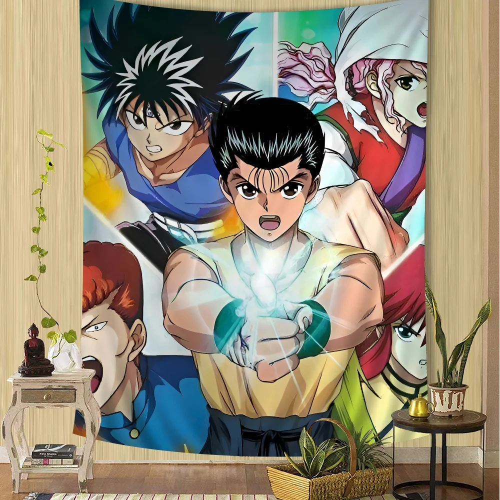 نسيج أنيمي Hakusho YuYu ، التاروت المعلق ، سجاد حائط هيبي ، ديكور منزلي للسكن