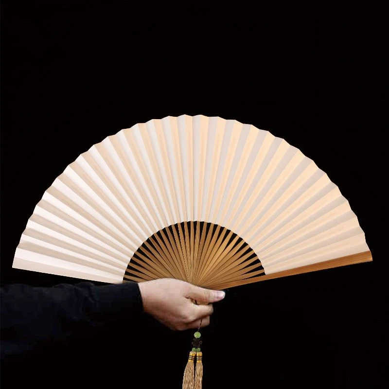 Chinese Retro Folding Hand Fan Bamboo Hand Painted Drama Folding Fan Double Side Vintage Hand Paper Fans Portable Folding Fans