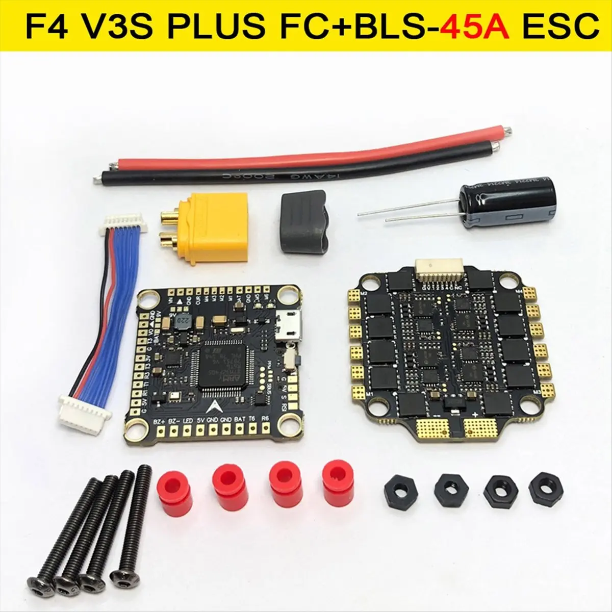 (A30I) F4 V3S PLUS FC&ESC FPV Stack F4V3 PLUS Flight Controller 45A 4in1 ESC 30X30 for RC FPV Drone Fixed Wing Multicopter