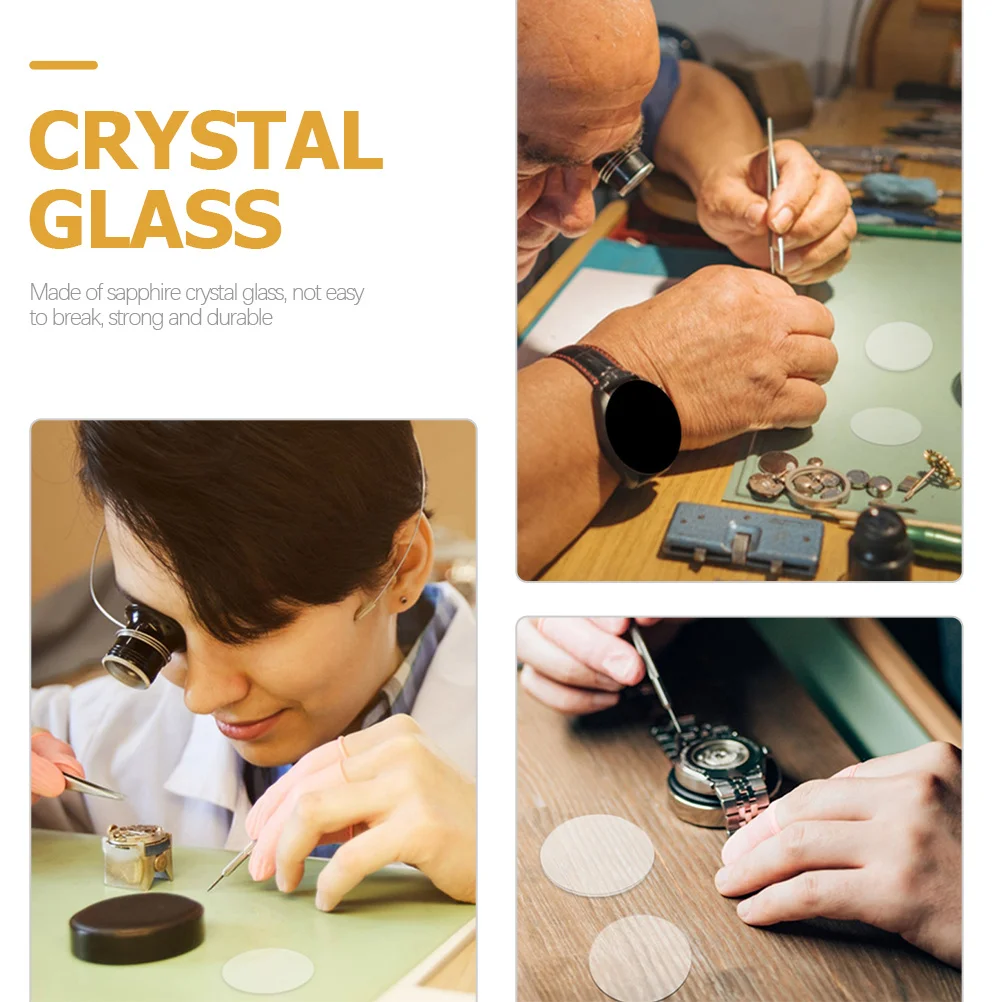 

Watch Glass Lens Transparent Round Replacement Part Smooth Edges Wristwatch Repair Supplies Professional Watch Repair Lens
