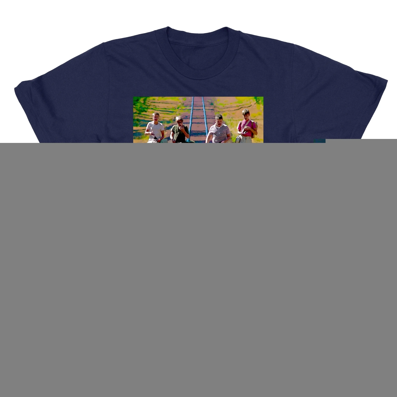 Мужская футболка Stand By Me 1980-х годов из комедийного фильма с треком поезд Мужская футболка Stand By Me 1980-х годов из комедийного фильма с треком поезд