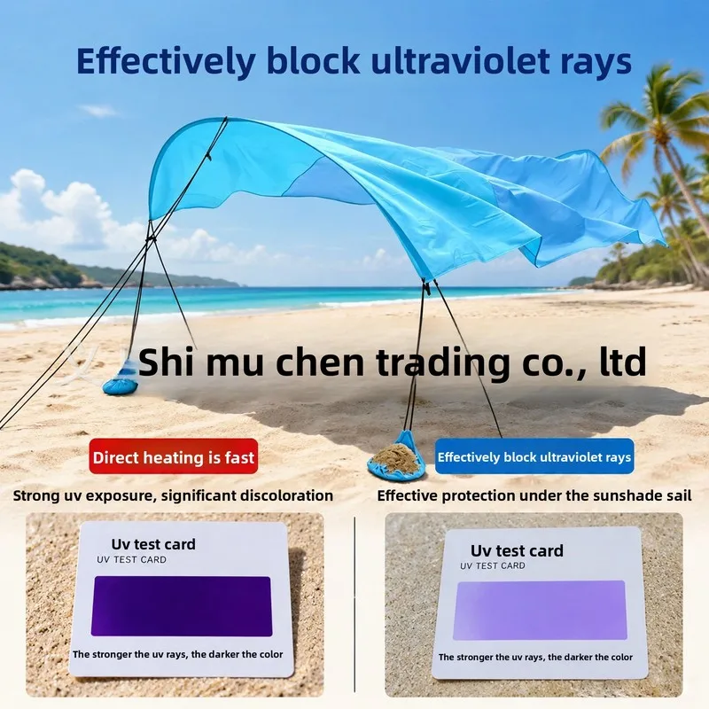 Enjoy cross-border beach canopy with Amazon supply, portable quick-open sunshade, wind-powered seaside canopy