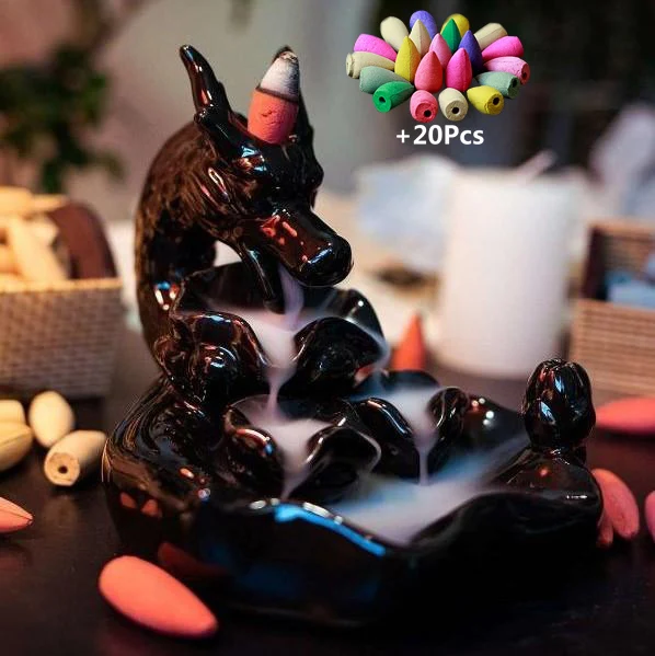 Incense Cones Ceramic Handicrafts Dragon Handmade Waterfall Backflow Censer Holder