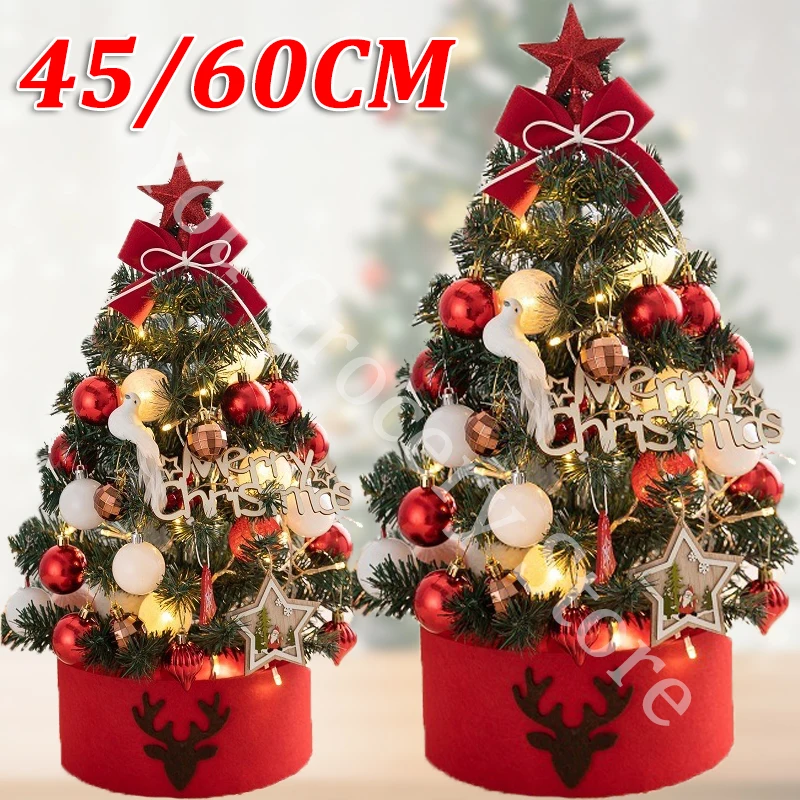 2024 Christmas Decoration Desktop Christmas Tree Set Mini Small Christmas Tree Christmas Gift  Christmas Decorations for Home