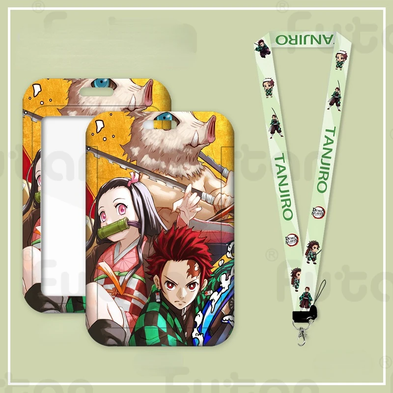 Demon Slayer Card Wallet Nezuko Comic Peripheral Credential Holder Tanjirou Anime Print Credit Card Holders Inosuke Badge Holder