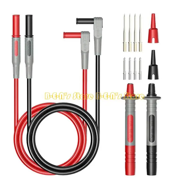Y1AD Needle and Fork Attachment Meter Wire Set with Removable Handles, 4 mm Banana Fit for Electrical Repair and Circuit Testing