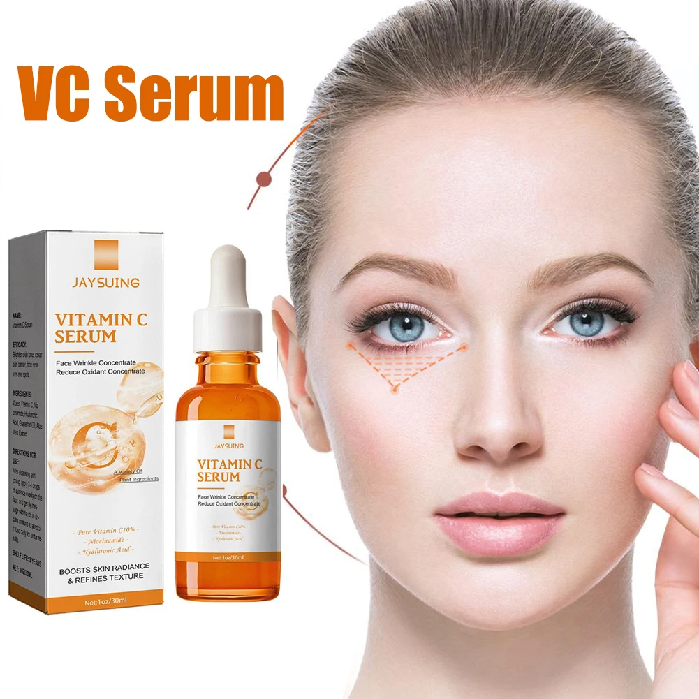 Vitamin C Wrinkle Remover Face Serum Whitening Brightening Firming Fade Fine Lines Anti-aging Essence Nourishing Skin Care