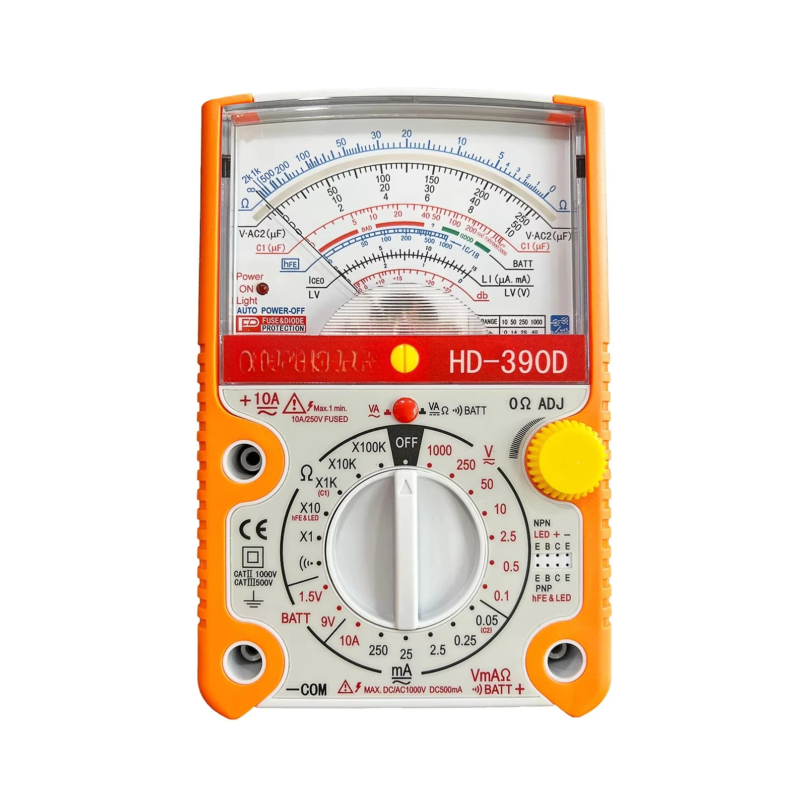 NEW HD-390D Analog Multimeter High Precision Mechanical Electrician Home Maintenance Pointer Multimeter AC/DC Current