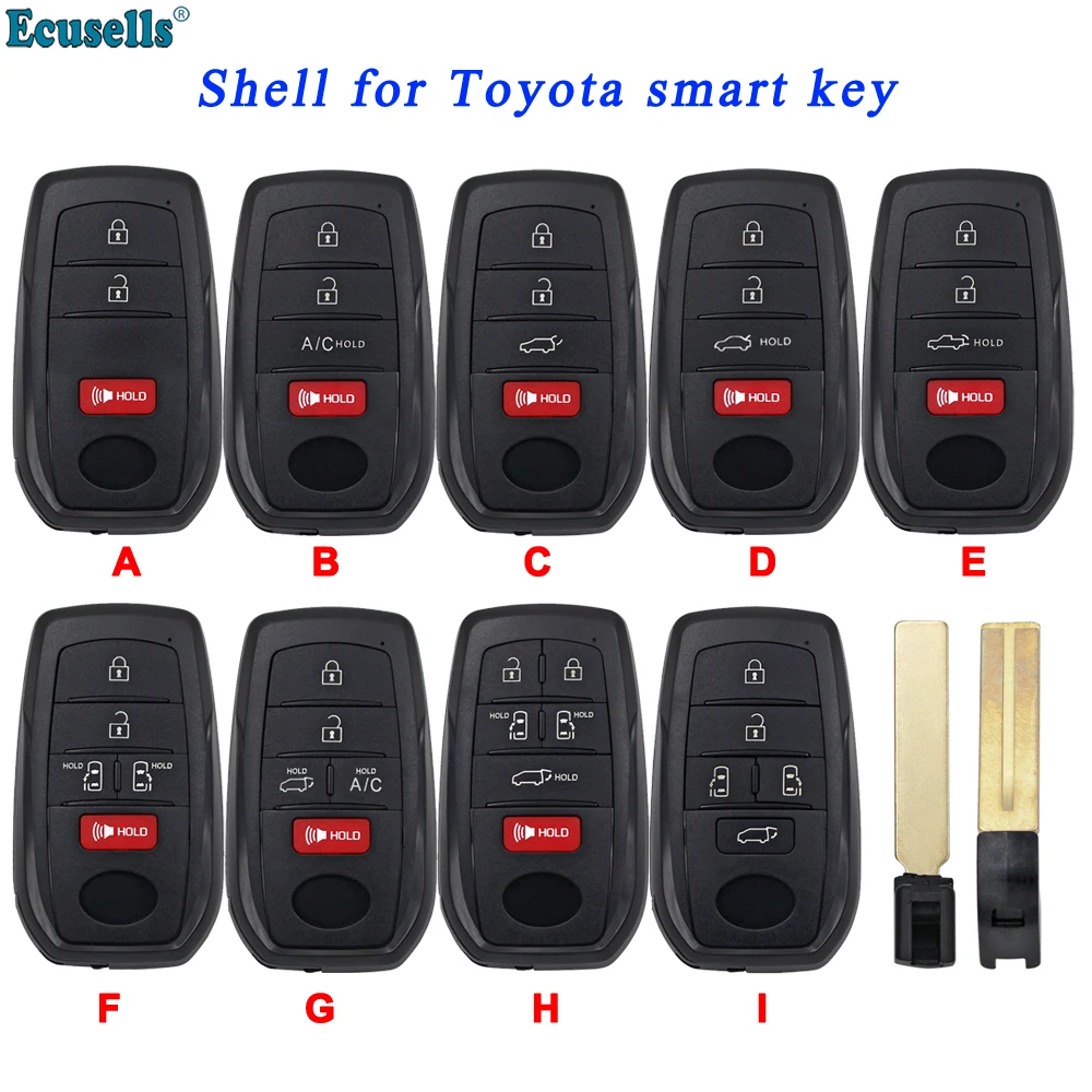 Ecusells 3/4/5/6 Buttons Remote Key Shell Case Cover Fob dla TOYOTA Sienna Tundra Crown Venza Tacoma Highlander z wkładką na klucz