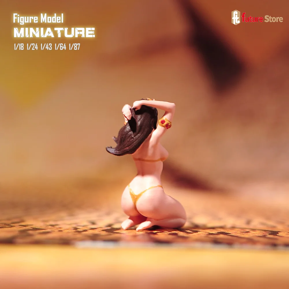 Figura in miniatura 1/87 1/64 1/43 1/24 1/18 Anime Principessa Bikini Ragazza inginocchiare Mini Diorama Modello Scena Creativa Prop Decor Per Auto