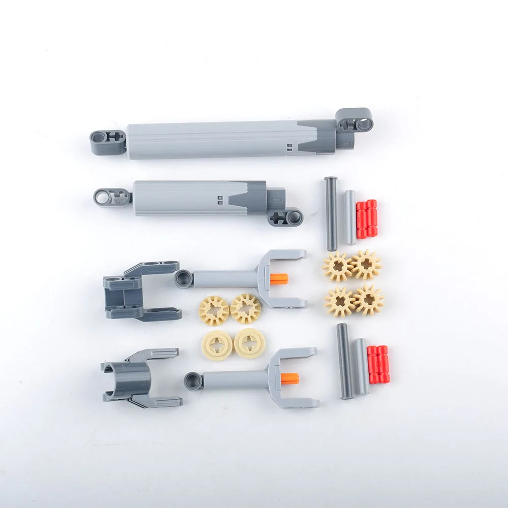 22PCS MOC Push Rod Set Technical Parts Gears Large Putter Linear Actuator Holder Axle and Pin Connectors 40918 92693 61927 61904