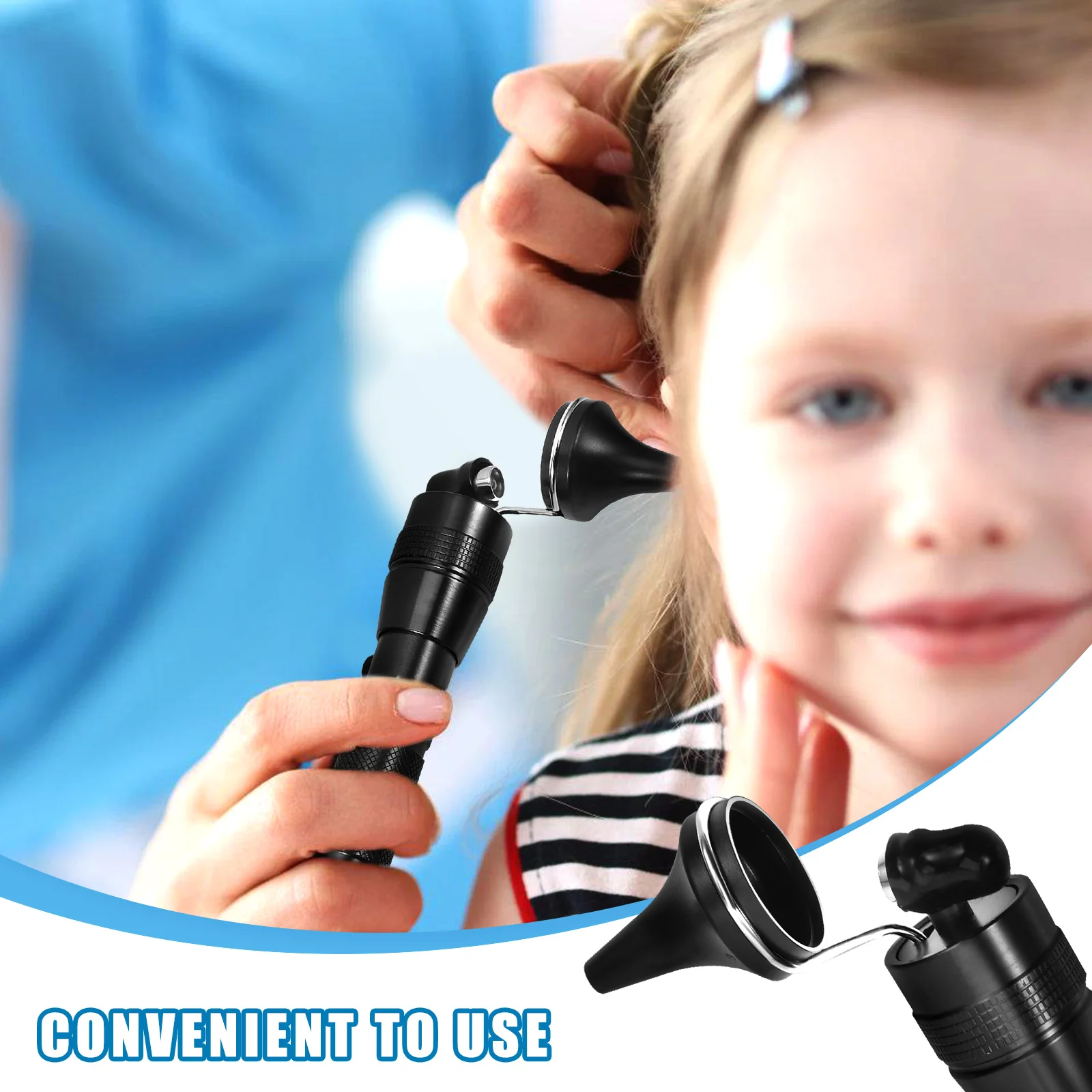 Professional Handheld Cleaning Kit LED Light Otoscope 3 Prong Ear Scope for Ear For Kids Medical Teaching Tools