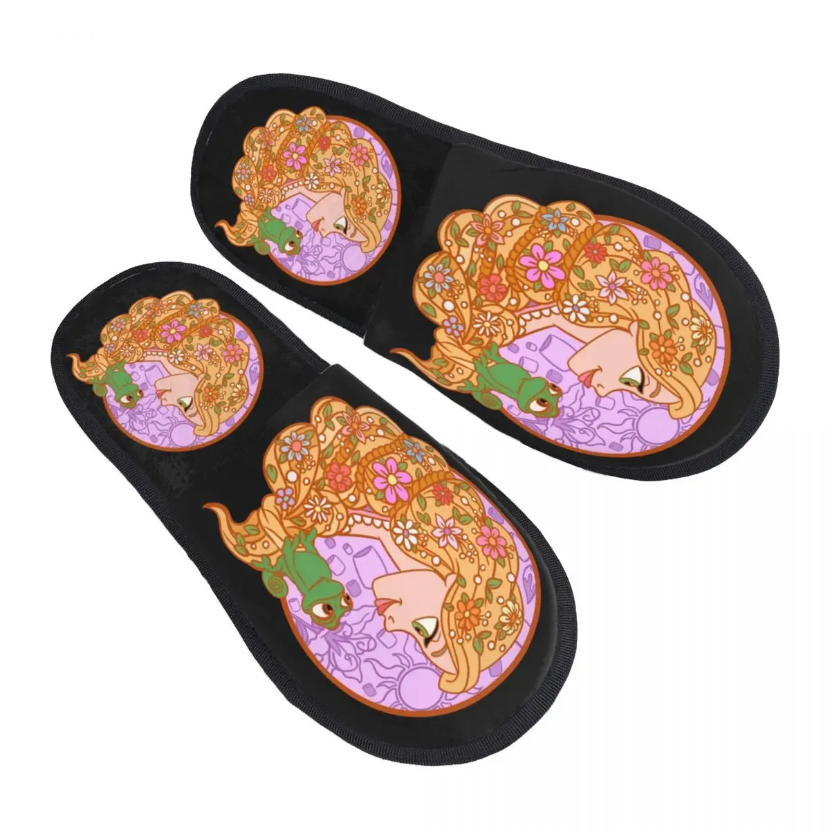 

Женские домашние тапочки с запутанным принтом на заказ, уютные теплые милые пушистые тапочки из пены с эффектом памяти Рапунцель, домашняя уличная обувь