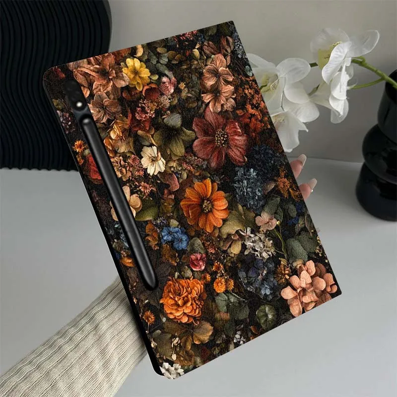 

Vintage Floral Pattern Art Tablet Case For Samsung Galaxy Tab S7 S8 S9 S10 FE Lite Gift