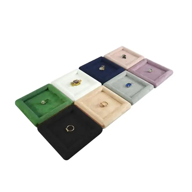 High-Grade Flannelette Jewelry Tray for Ring Storage Display Necklace Glasses Watch Organizer Props