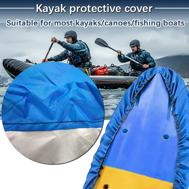 Universal Kayak Cover 210D Canoe Boat Waterproof UV Resistant Kayak Cover Dust Storage Shield Kayak Boat Canoe Storage Cover