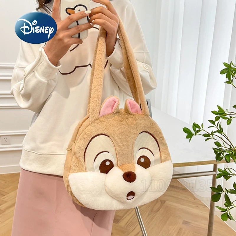 Disney Chichititi Nuova borsa in peluche Borsa a tracolla in peluche da donna di grande capacità alla moda Borsa da donna carina per riporre oggetti casual