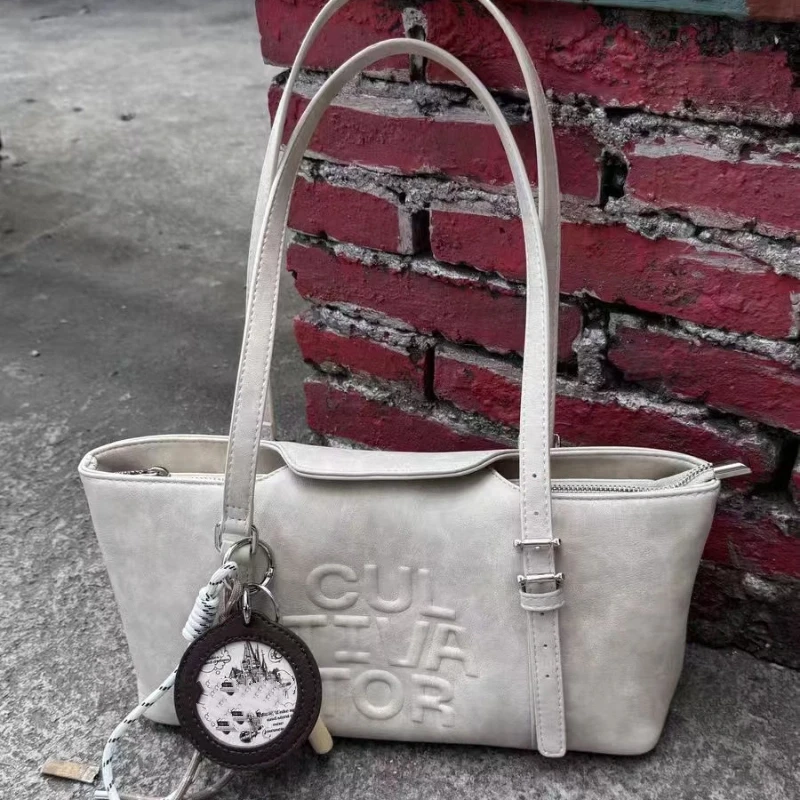 

Fashion Women Shoulder Bag Simple Advanced Versatile High-quality Leather Handbag Light Luxury Retro Commuting Underarm Tote Bag