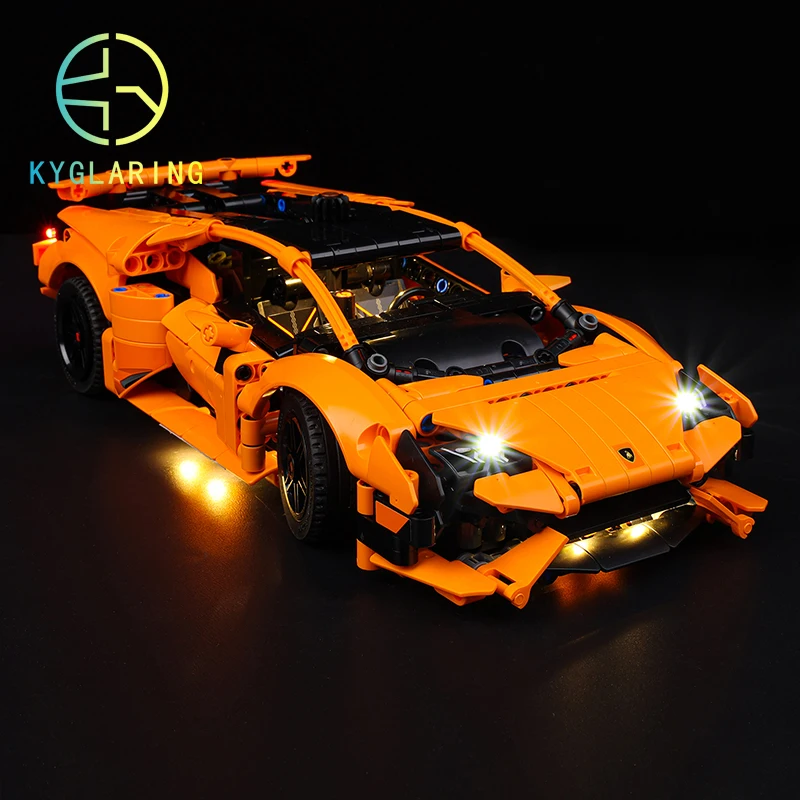 Kyglaring Led Lighting Set DIY Toys for 42196 Lamborghini Huracán Tecnica Orange Car Model Blocks Building(No Model)