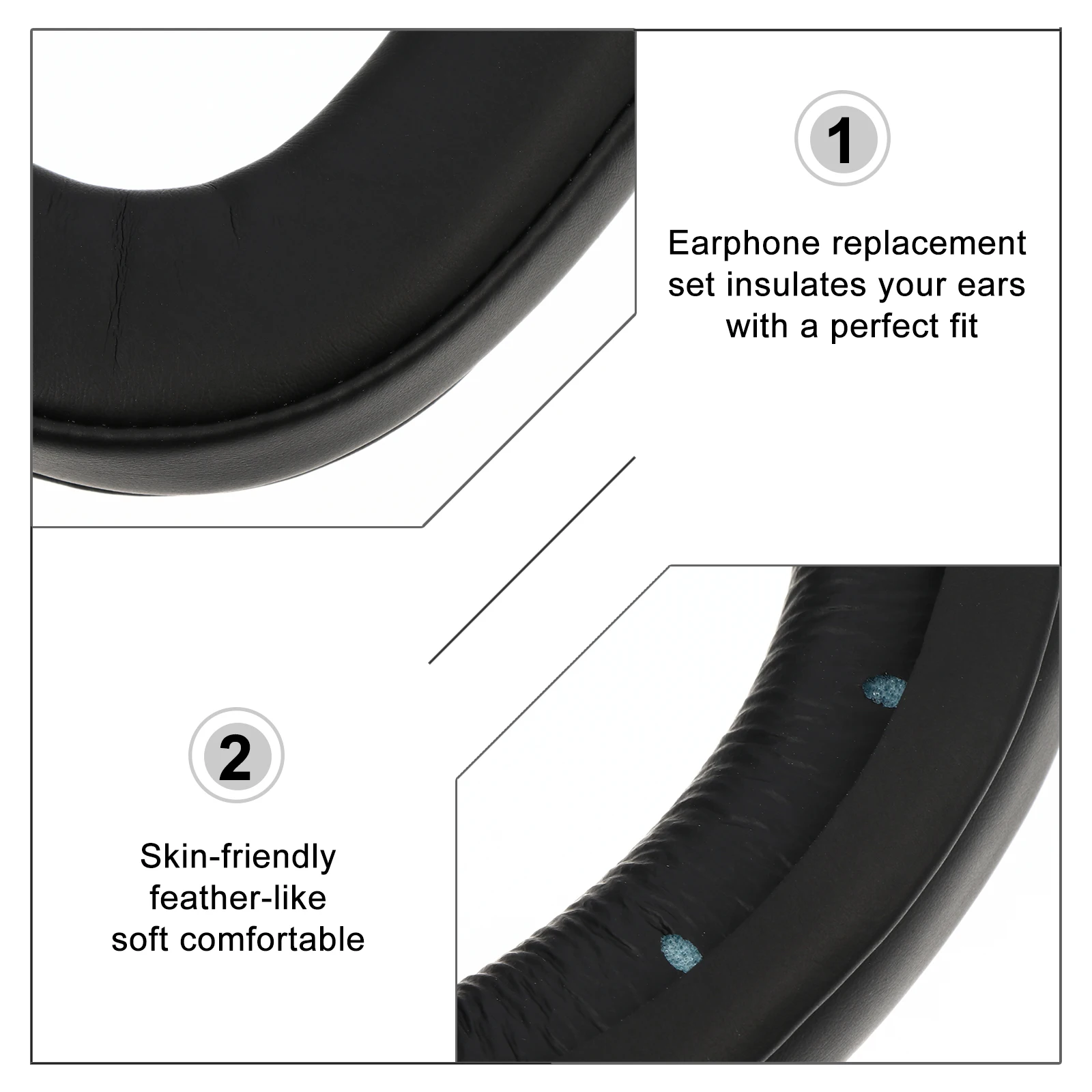 

1Pair Earphone Ear Cushions Sponge Headphones Ear Pads Replace Noise Blocking Soft Breathable Headband Cushions