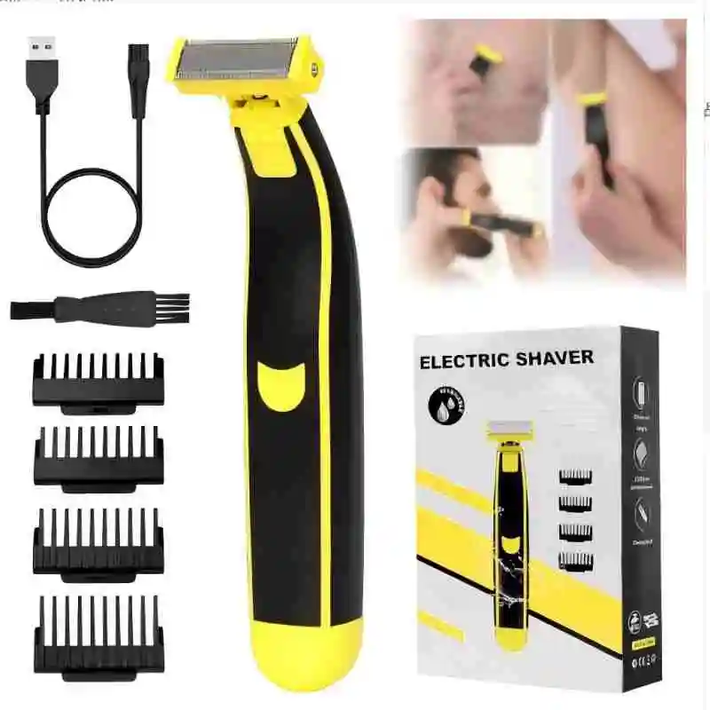 

Waterproof washable hair trimmer with body beauty facial electric shaver, convenient facial hair and groin trimming tool