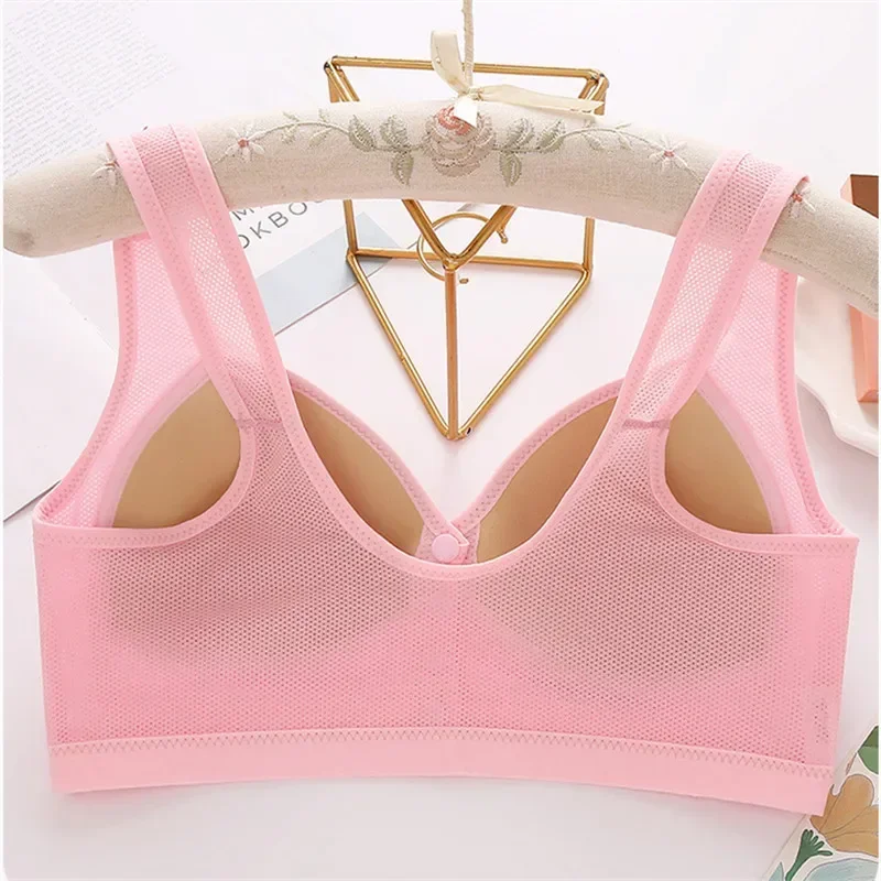 Large Size Four Rows Front Button Active Bra Soft Thin Cup Sexy Lace Bra for Women Wireless Push Up Sports Bra Lady Underwear