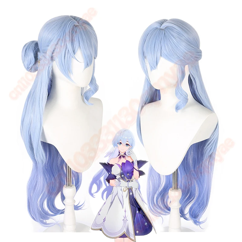Honkai Star Rail Robin Cosplay Perücke 96 cm langes blaues Haar Sänger Sonntag Halloween Party für Frauen Mädchen