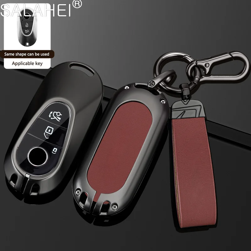 

Zinc Alloy Leather Car Key Cover Case Shell For Mercedes Benz 2022 C S CLE EQE GLC Class W206 W223 S350 C260 C300 S400 S450 S500