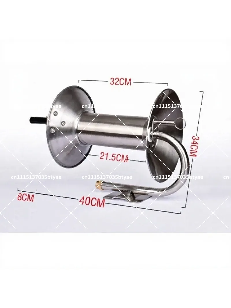 Heavy Duty Wall Mounted Garden Hose Reel Stainless Steel 130ft 1/2 Inch Metal Water Hose Trolley for Outdoor Home Garden