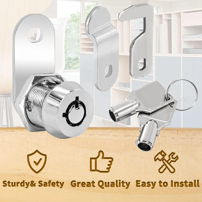 서랍 및 캐비닛 잠금 장치, 기계식 문짝 잠금, 관형 캠 잠금, 아연 합금 보관 문짝, 보안 파일 서랍 캐비닛