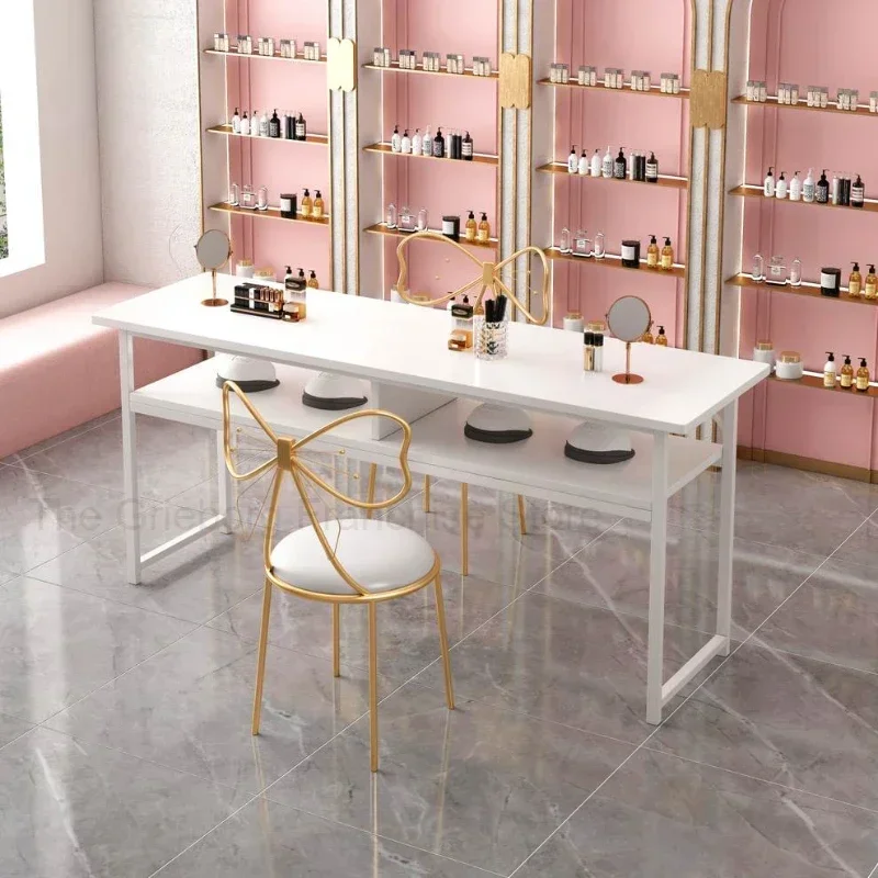 Simple Manicure Nail Tables Professional White Cleaner Makeup Modern Nail Dressing Nageltisch Salon Furniture
