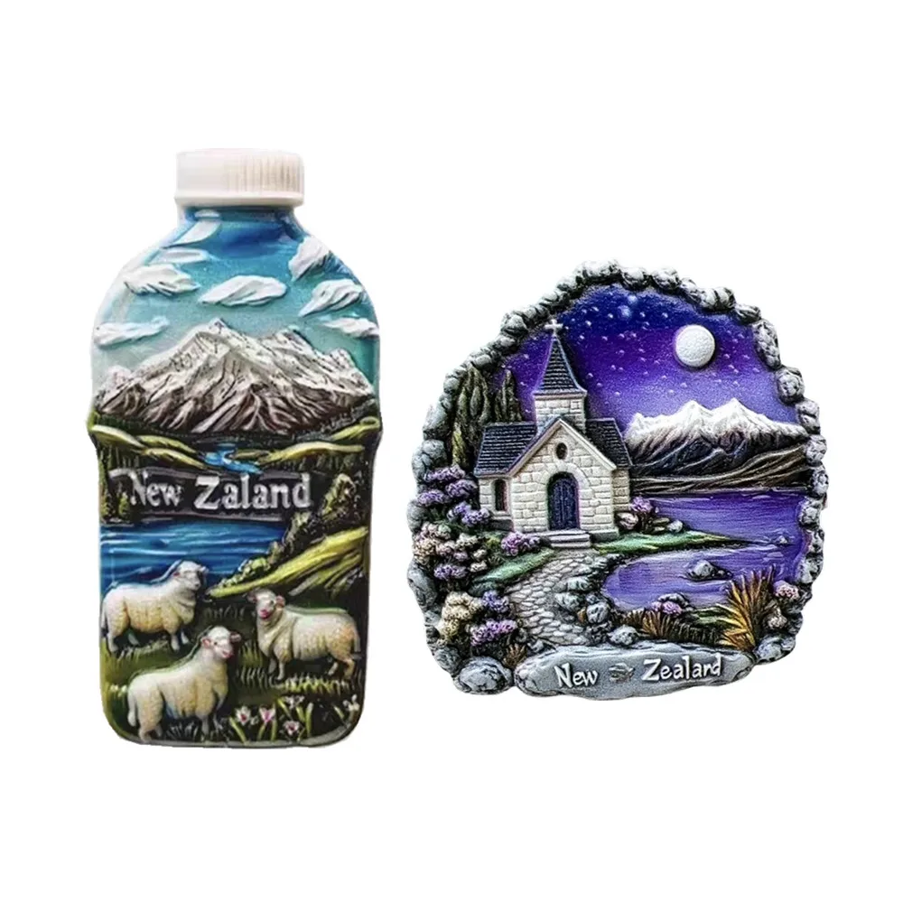 

Europe New Zealand Resin 3D Fridge Magnets Tourism Souvenir Refrigerator Sticker Handicraft Gift Decoration