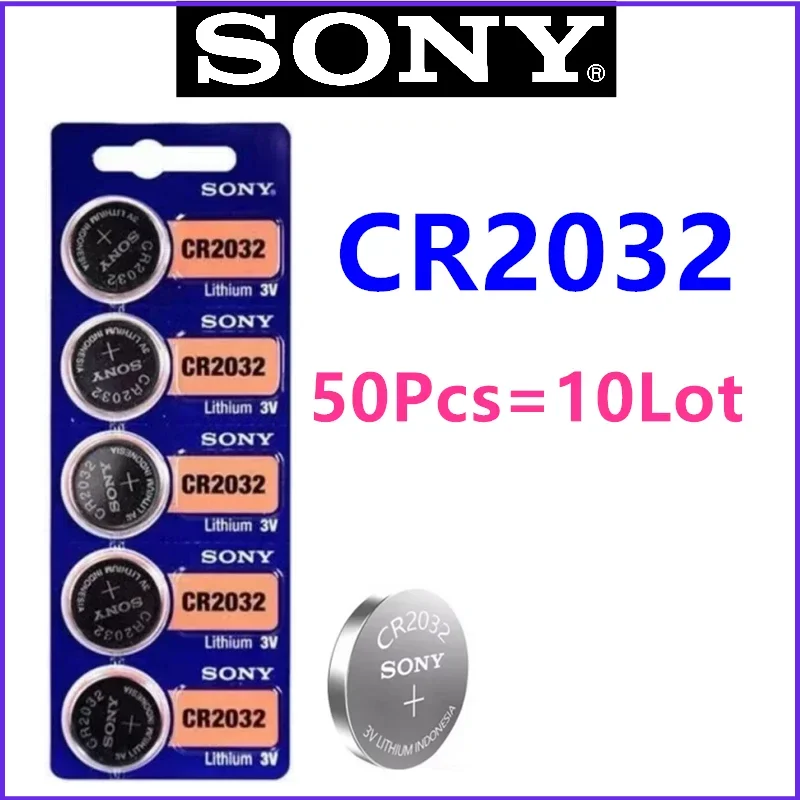 50pcs Original Sony CR2032 CR2032 Button Cell Battery cr 2032 For Watch Toys Remote Control Computer Calculator Control